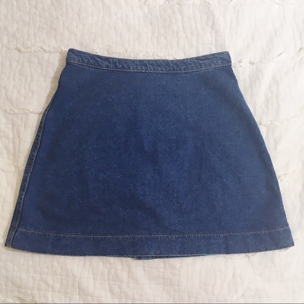 AMERICAN APPAREL π€ BUTTON DOWN MINI DENIM SKIRT - Picture 8 of 8